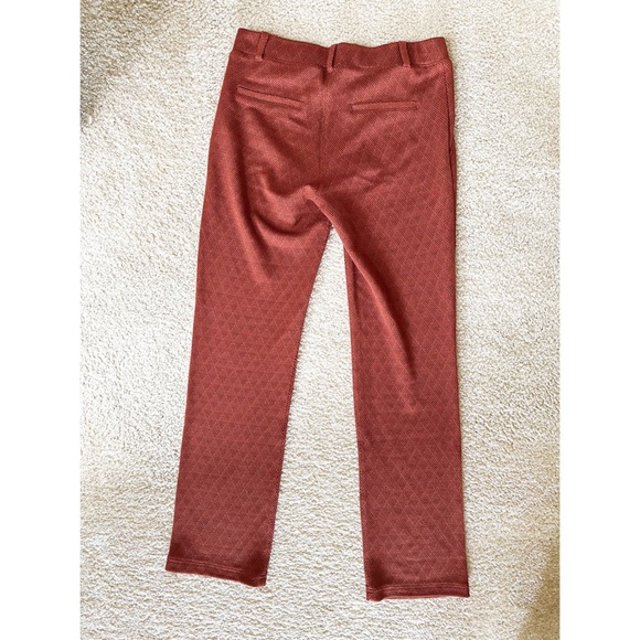 Betabrand dark orange patterned dress pant yoga pants - Picture 3 of 5